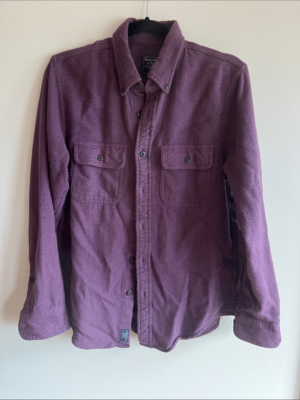 Abercrombie & Fitch Plum Flannel Button-Up